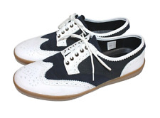 SWEAR LONDON SNEAKER HERRENSCHUHE CASUAL BROGUE 43 WEIß DUNKELBLAU #25-1# !