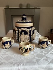 Schöner Bowle Keramik/ Steingut Topf mit Deckel inkl. Aussparung für Löffel