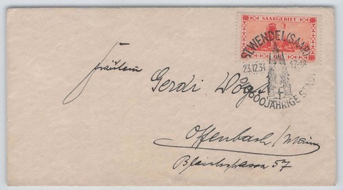 Saargebiet brief mit - brief,