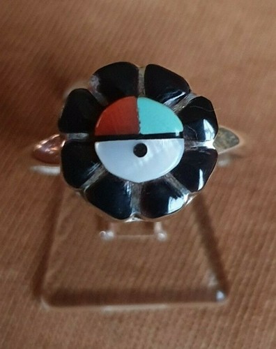 Zuni ring sunface onyx - zuni,