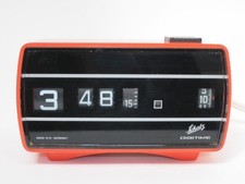 Schatz Digitime Typ 95 Rollzahlenwecker Wecker Uhr orange Vintage 70er Jahre 