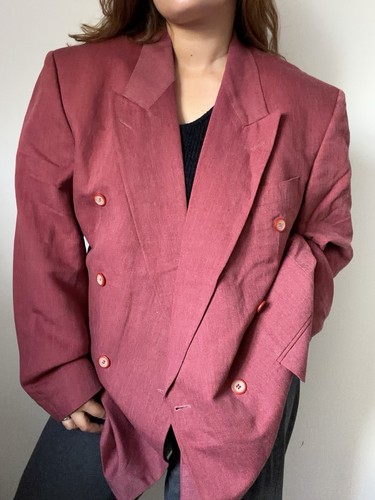 Vintage leinen blazer - vintage, xl