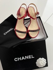 Chanel, Sandaletten, rot, Gr.38, wie NEU