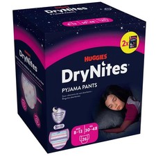 Huggies DryNites Dry Night Schlafanzug Mädchen 30-48kg Bettwindeln 8-13Jahres Pack 26Hosen