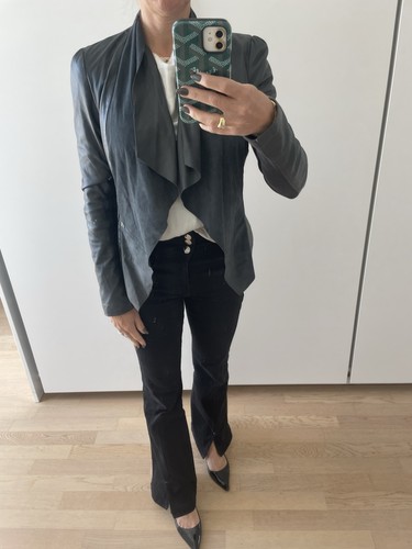 Oasis lederjacke drapiert - lederjacke,