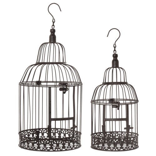 Deko vogelkäfig braun - deko-vogelkäfig, rund