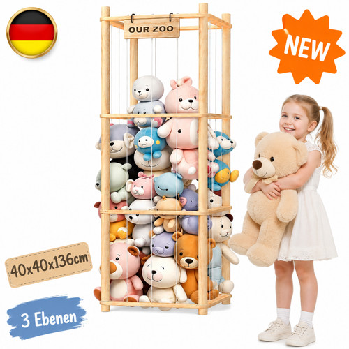 Vertikalregal 136cm stöckig - 136cm, 3-stöckig