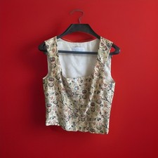 Sportalm 100% Seide Oberteil,Corsage,Weste.Mit Pailletten Gr40.Perlmutt Knöpfe