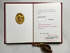 Orig.Urkunde NVA Leistungsabzeichen Oberfeldwebel Autogramm General Wunderlich