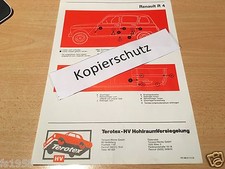 Renault Modell R 4 L, TL, GTL, TX - Terotex Hohlraumversiegelungsplan