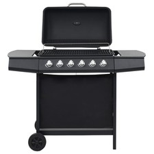 Gasgrill mit 6 Flammen Stahl BBQ Gasgrill Grillwagen Balkon Camping Kochen Grill