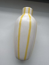 Keramik Vase weiß/gelb