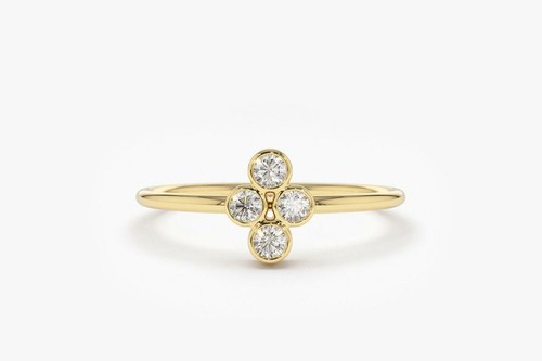 Zierlicher diamant goldring - zierlicher, 4