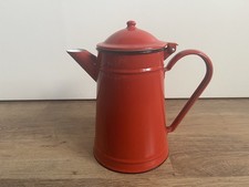 Original Emaillierte Kaffeekanne in rot Emaille Kanne & Deckel Vintage Retro