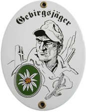 Emailleschild Gebirgsjäger