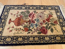 6315 Feiner Cinar türkischer Blumen Seidenteppich 44x29cm  Galerie Tappeto Rug