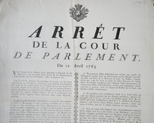 Parlamentshofurteil - Schrank - LOUIS XV - [alte Handschrift] - 1763