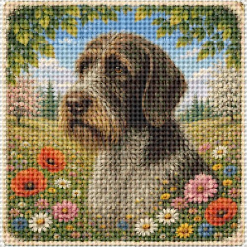 Korthals griffon welpe hund - griffon, im