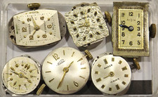 6 Vintage Armbanduhrenwerke -