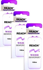 3x Reach Dentotape Zahnseide 3x 100m gewachst Zahnzwischenraumreinigung
