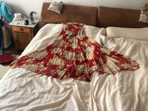 Rotbuntes langes sommerkleid - langes,