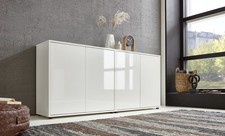 BMG Möbel Sideboard Mailand Set 2 Kommode Aktenschrank, in Weiß Hochglanz