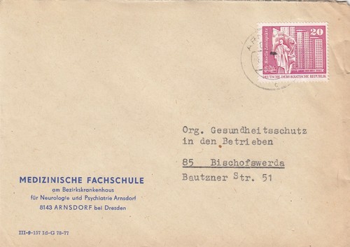 Arnsdorf briefumschlag 1980 - arnsdorf,,