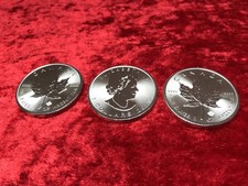 3 x 1 Oz Unze 9999 Maple Leaf
