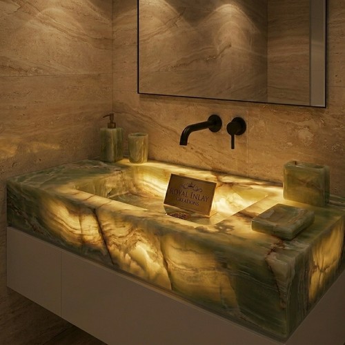 Grünes onyx waschbecken - grünes,