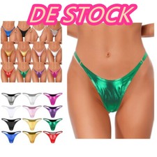 Damen!Metallic G-String Hohe Taille Micro Slip Tanga T-Back Dessous Unterwäsche