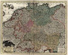Deutschland Original Kupferstich Landkarte Weigel 1718