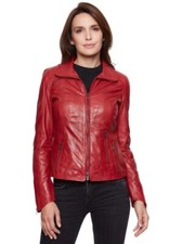 Jilani - Damen Lederjacke Lammnappa rot Pflanzlich gegerbt-*B-Ware*