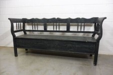 Truhenbank Sitzbank Holzbank Küchenbank Shabby Chic Schwarz schlafzimmerbank