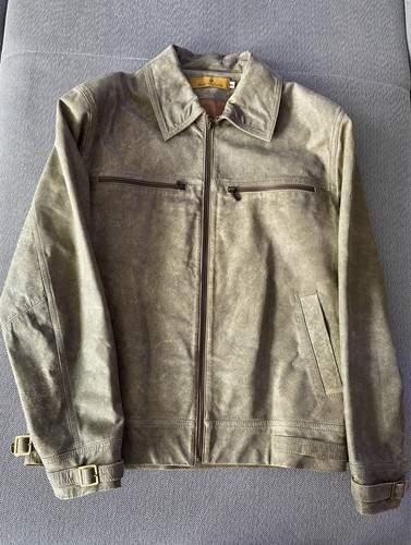 Herren lederjacke grün - herren, grün/braun