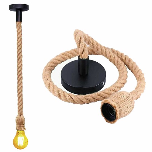 Vintage hanfseil pendelleuchte - vintage,