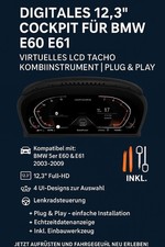 Digitales 12,3" Cockpit für BMW E60 E61 | Virtuelles LCD Tacho | Black-Sale ❗️
