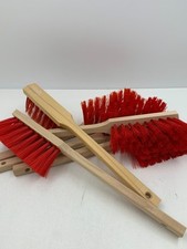 Langstiel Handbesen Handfeger rote lange Borsten aus Kunststoff Holzgriff