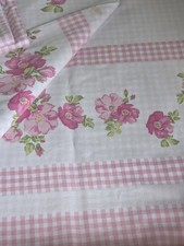  Bettwäsche Landhaus Garnitur, 80X80 +135X200 cm rosa kariert, Wendebettwäsche