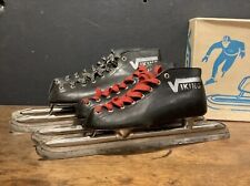 ALTE EISSCHNELLLAUF SCHLITTSCHUHE, GR.34 u. GR.40, VIKING, VINTAGE, LEDER, TOP!!