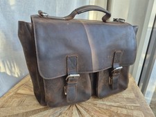 Leonhard Heyden Leder-Aktentasche, ca. 16 Zoll, Mehrere Fächer, Guter Zustand