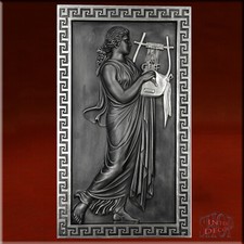 Relief Wandrelief 3D Wandbild TERPSICHORE Muse Skulptur Flachrelief Stuckgips