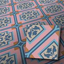 Zementfliese Amara rosa blau -