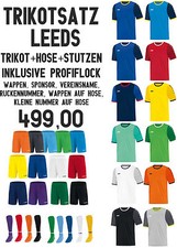 JAKO 14er Trikotsatz Leeds + Hose + Stutzen + Profibeflockung