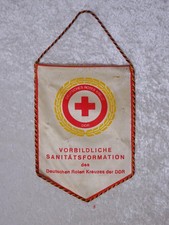 DDR Wimpel Vorbildliche Sanitätsformation Deutsches  Rotes Kreuz - Vintage 