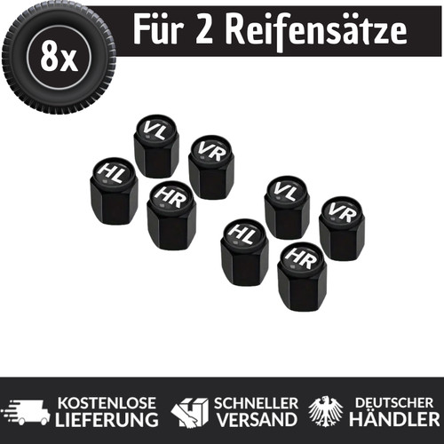 Ventilkappen beschriftet - 8x,