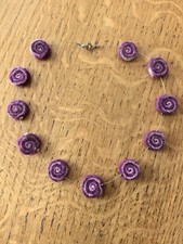 handmade Filzkette lila Filzschnecken ca. 44 cm lang