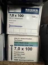 2 Packungen Schlüsselschrauben 7x100 sechskant / verzinkt / Restposten DV3Reg2