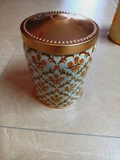 Blechdose braun gelbe Blumen