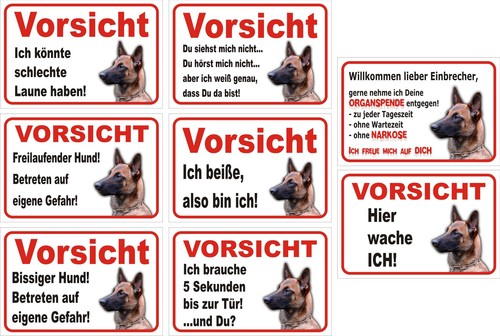 Schild vorsicht malinois - schild,