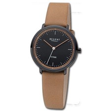 Regent Damen Titan-Armbanduhr Analog Lederarmband hellbraun URBA839